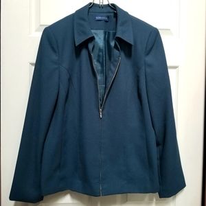 Karen Scott teal zip-up blazer - size 12
